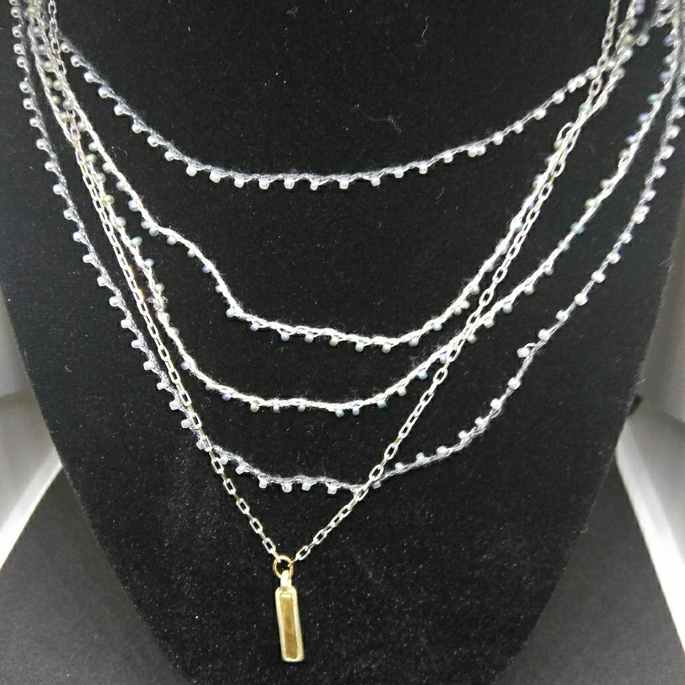 Multi Row Beaded Thread with Line